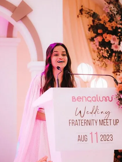 Speaking at the Bengaluru Wedding Fraternity Meet Up. Sharing insights and experiences with fellow professionals is always inspiring.