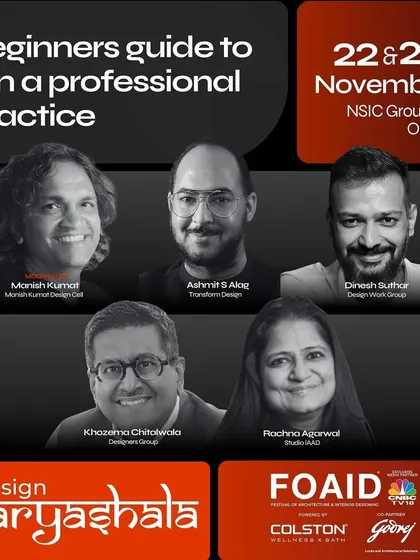 Our founder, Rachna Agarwal, was invited to participate in the Design Karyashala at FOAID, a festival of architecture and interior design, to guide young professionals on running a design practice.