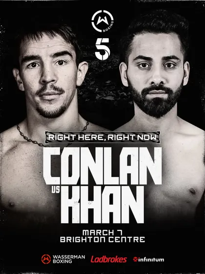 An official fight poster for a co-main event in Brighton, UK, featuring our Indian boxer.