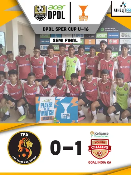 Our U16 squad after their DPDL Super Cup semi-final match against Reliance Foundation Young Champs. A tough 0-1 loss, but a performance to be proud of.