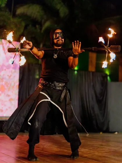 Another shot of Yacobeh with the dragon staff. His skill with this prop is always a crowd favorite.