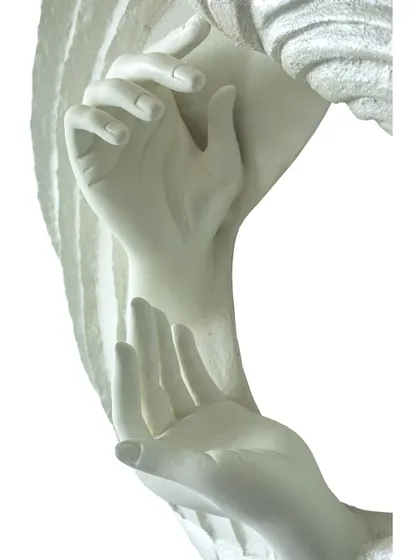 Every transformation carries a golden passage. This work embodies that threshold, where vulnerability becomes strength and silence opens into possibility. The hands are caught in a moment of becoming.
