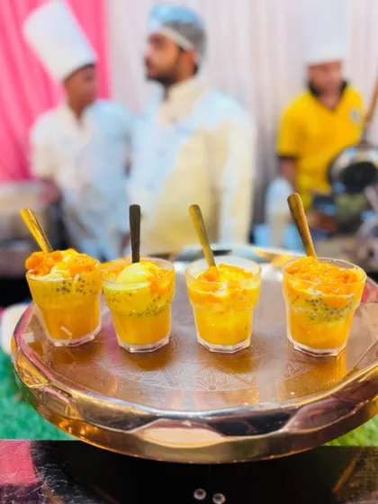Individual servings of refreshing Mango Falooda, a perfect traditional dessert for any occasion.