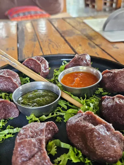 Healthy ragi momos from my trip to Goa. It was a wonderful trip where I met interesting people from the yoga community and enjoyed a variety of tasty yet healthy food.