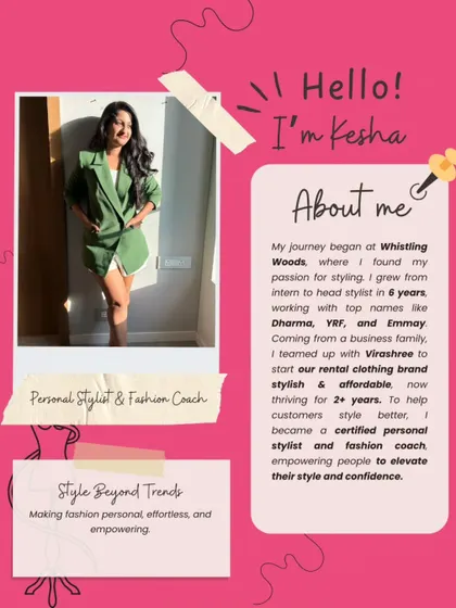 A little more about my co-founder, Kesha. She's a certified personal stylist with a passion for making fashion personal, effortless, and empowering.