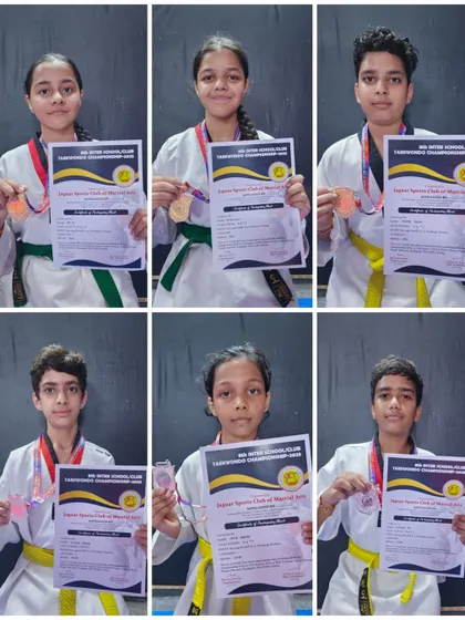 Our students with their bronze and silver medals from the same Inter School/Club event, demonstrating the depth of our competitive team.