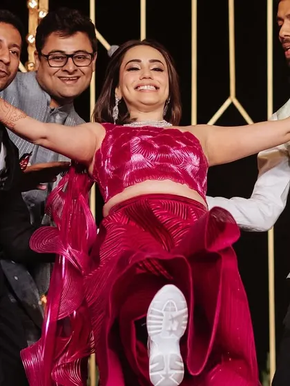 Ain't nobody like our desi girl. A fun and playful moment from a bride's performance with her friends.