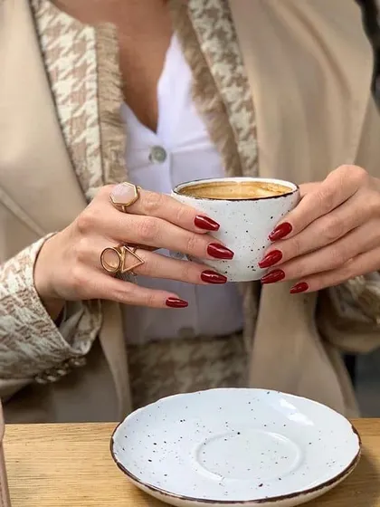 There are no rules for nails at the workplace. Shine on with a confident and beautiful set of red nails.