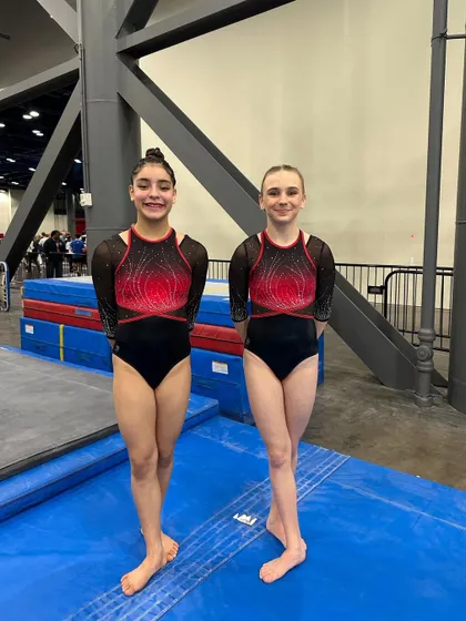 Two members of our Optional Team looking confident and prepared at The Biles Invitational.