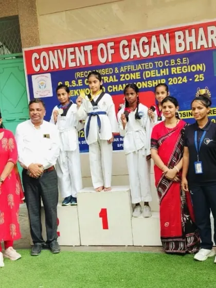 Naysha stands at the top of the podium after winning gold at the CBSE Central Zone Championship, qualifying for the nationals.