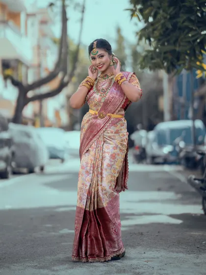 A full-length shot showing the student's styling.