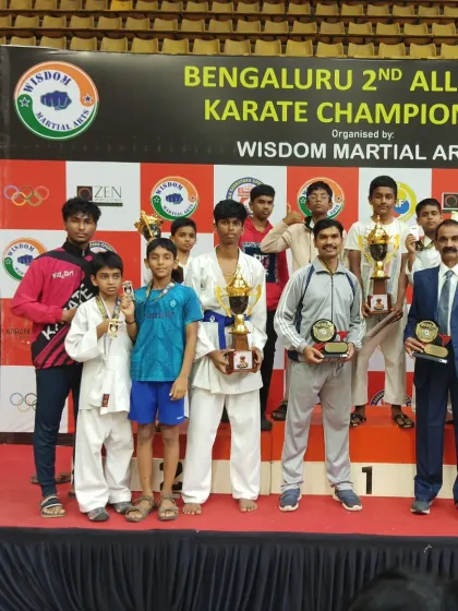 Another group of winners from the Bengaluru Open Karate Championship, showcasing the depth of talent we nurture at the school across different age and belt categories.
