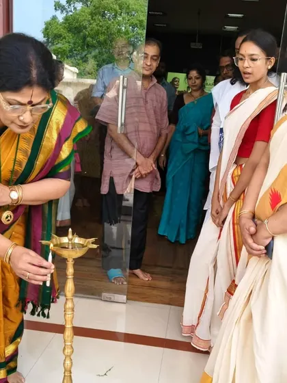 Lighting the lamp at Sangita Bhavana, Vishwabharati, Shantiniketan, before my lecture-demonstration, 'PRAVAHATI'.