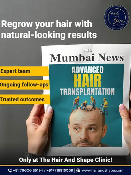 We offer advanced hair transplantation with an expert team, ongoing follow-ups, and trusted outcomes, right here in Mumbai.
