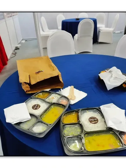 I was delighted to serve my homemade lunch thalis at a business expo at the World Trade Centre in Mumbai.