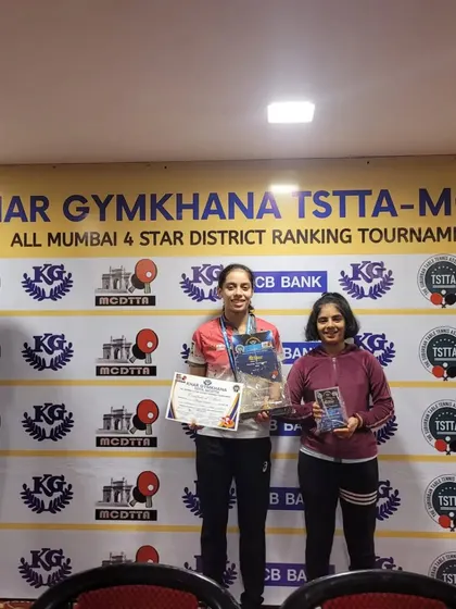 Ananya Chande with her opponent after the U-19 finals. We foster a culture of sportsmanship and respect among all our players.