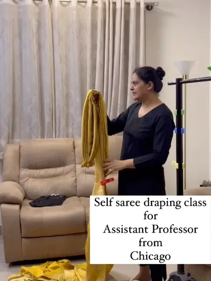 An Assistant Professor from Chicago learning self saree draping online. It's a joy to teach academics and professionals from around the world.