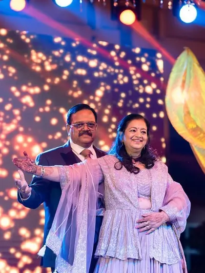 The parents of the bride or groom showing off their moves on the dance floor. A wedding is a celebration for the entire family, and we love seeing everyone get involved.