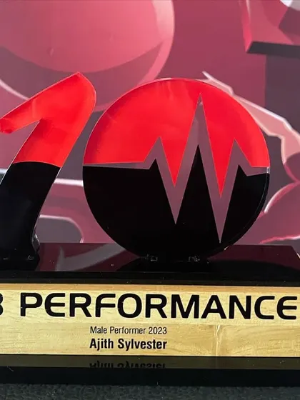 The "Male Performer 2023" award, celebrating the outstanding achievements of one of our male clients.