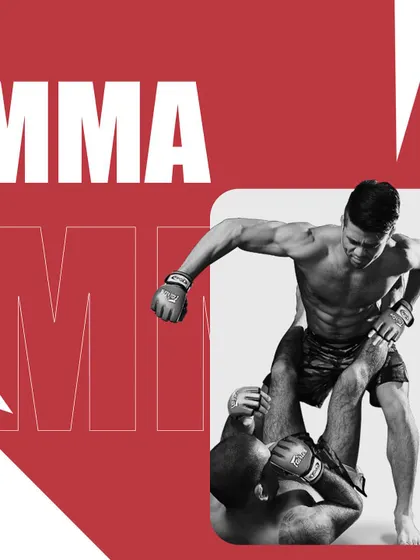 We offer a wide range of classes, including intense MMA training. Here you can see a demonstration of ground-and-pound techniques.