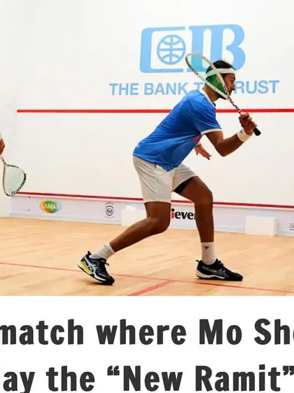 Media recognition for Ramit Tandon's performance, noting that his opponent, Mo Shorbagy, got to play the "New Ramit." This highlights the evolution and improvement in his game.