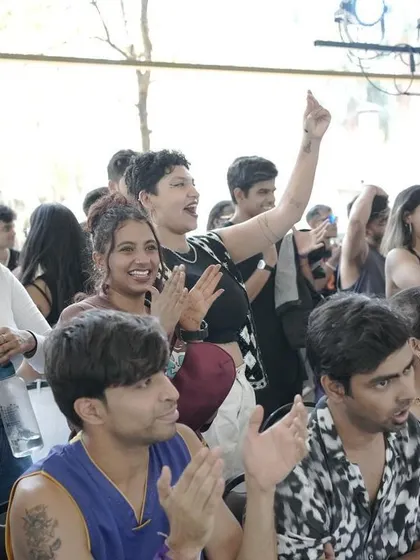 The crowd at Spectra, cheering on the performers with incredible energy.