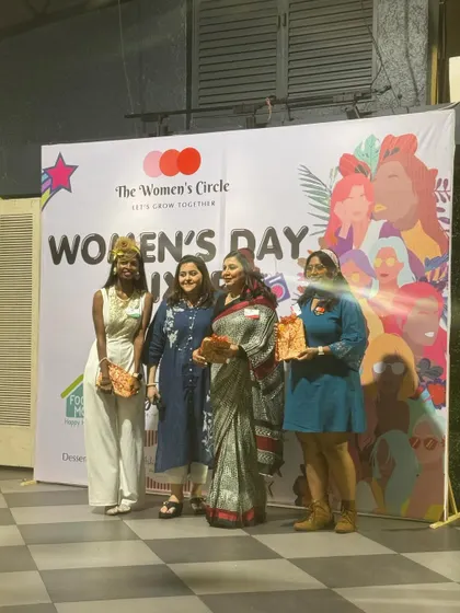 On stage with other entrepreneurs at The Women's Circle event. It's inspiring to be part of such a strong community.