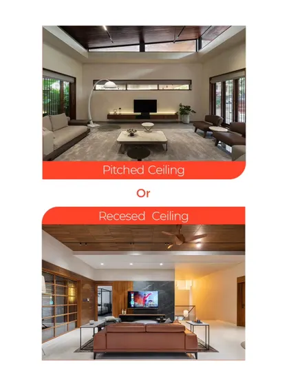 The ceiling is a room's fifth wall. A dramatic Pitched Ceiling can add height and character, while a modern Recessed Ceiling with integrated lighting offers a clean, sophisticated look. Let's discuss which is right for your home.