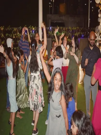 The kids hitting the dance floor at a birthday party. It's great to see the younger guests having just as much fun as the adults.