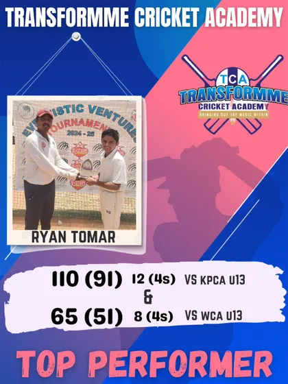 Ryan Tomar's back-to-back brilliant performances, including a century and a fifty in the U-13 Summer Cup.