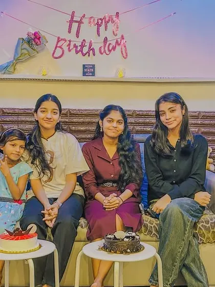 The birthday girls, Shruti and Alina, with another student. It's great to see the friendships that form here at the academy.