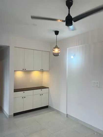 The same storage unit shown in the context of the room, demonstrating how it can be a perfect fit for a dining area or living room corner.