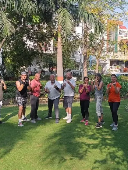 A perfect weekend morning starts with an open session. We take our training outdoors, with members from 15 to 60+ all kicking and punching together.