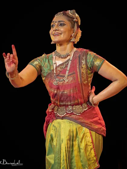 A playful and charming expression captured during a performance.