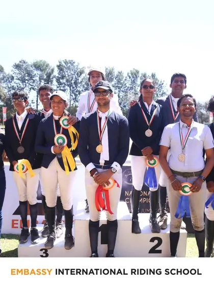 Spectacular success at the National Equestrian Championship. Our riders showcase their excellence in show jumping, filling the podium with their impressive performances.