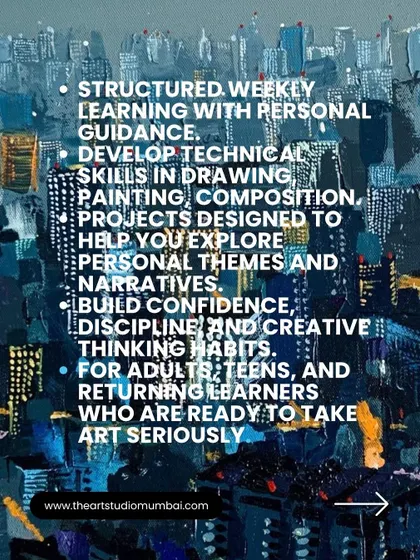 This course offers structured weekly learning with personal guidance. We focus on developing technical skills in drawing, painting, and composition through projects designed to help you explore personal themes.