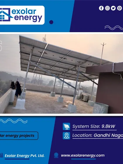 A 9.8 kW solar plant installed in Gandhi Nagar, Delhi. Our team effectively utilizes rooftop space to generate power and savings.