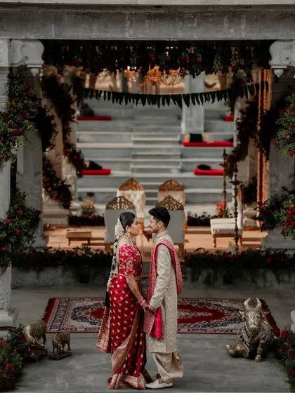 A series of romantic and grand portraits from a destination wedding at Amitarasa. We specialize in capturing the epic scale of such venues while keeping the focus on the couple's intimate story.