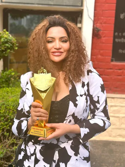 A close-up of the 'Noble Icon Award'. Every achievement like this motivates me to continue fighting for justice and upholding the values of our noble profession.