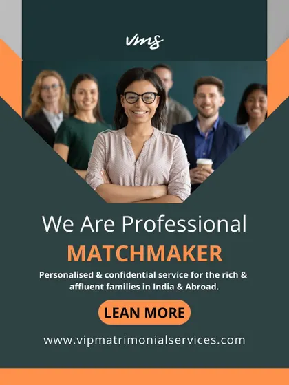 Behind every successful match is a team of dedicated professionals. As a professional matchmaker service, we offer a personalized and confidential experience for affluent families in India and abroad, ensuring every client receives our full attention.