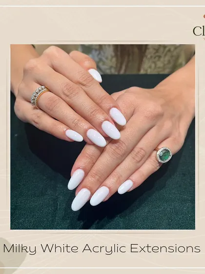 Perfection is what we're after. These milky white acrylic extensions are this summer's go-to nail look for a clean, fresh, and sophisticated style.