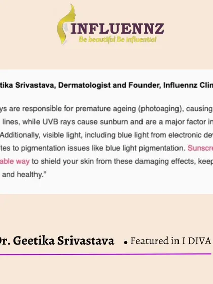 I was honored to be featured in iDiva, where I explained the importance of sunscreen in protecting against UVA, UVB, and even blue light to prevent premature aging and pigmentation.