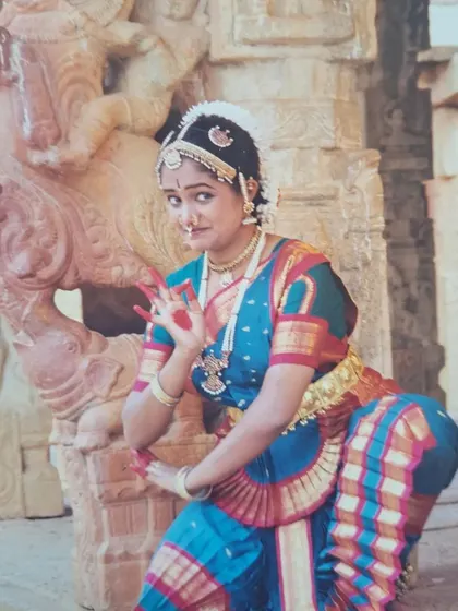 A photo from my own Rangapravesha (debut dance performance) photoshoot 25 years ago. This was the beginning of my journey as a professional dancer.