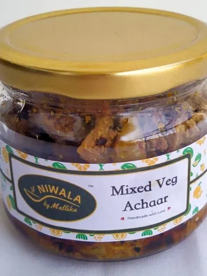 My Mixed Veg Achaar is a crowd-pleaser, full of crunchy vegetables like cauliflower, carrots, and turnips in a sweet and savoury masala. It's so hearty, it can almost be a main dish.