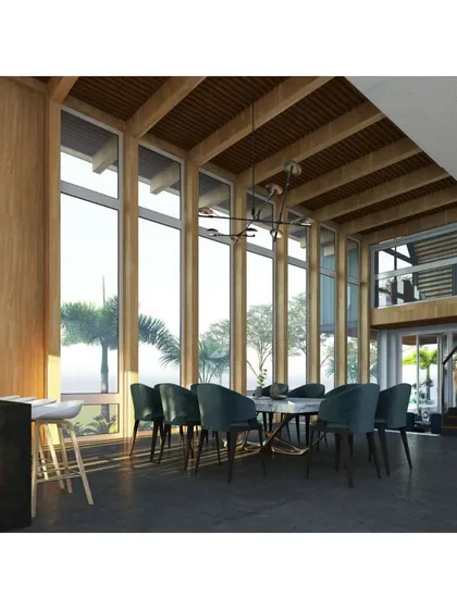 This is a duplicate of ID 92. A proposed residence in Tamil Nadu using Glulam beams.