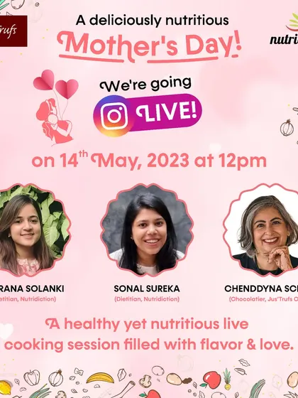 An announcement for our live Mother's Day cooking session. We love creating events that are fun, educational, and help people give the gift of health to their loved ones.