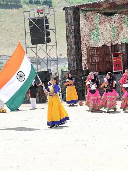 A cultural performance during the Kargil Vijay Diwas celebrations. Documenting these elements is important to capture the full story of the event.