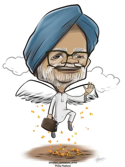 A tribute caricature of Dr. Manmohan Singh, honoring his contributions to India. I enjoy creating portraits of notable figures.