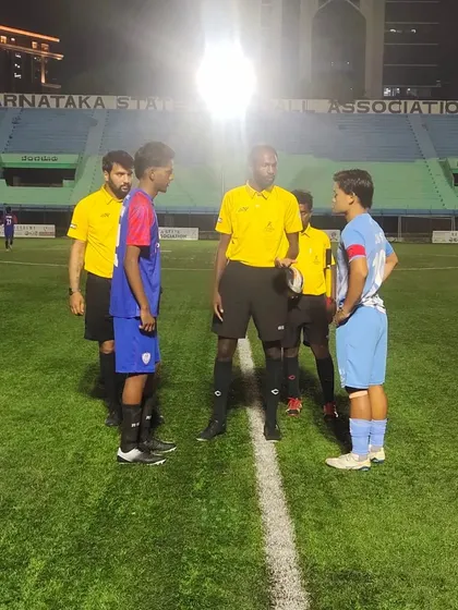 The coin toss before our 4-0 victory in the KSFA C Division league.