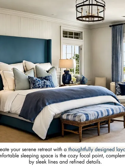 A thoughtfully designed layout is crucial. A comfortable sleeping space should be the cozy focal point, complemented by sleek lines and refined details for a serene retreat.